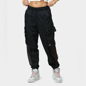 Jordan Black Cargo Satin and Mesh Joggers